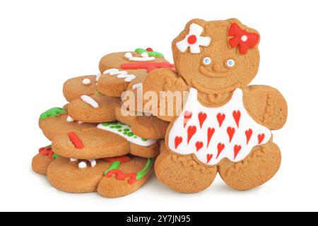 biscuit de pain d'épices de noël isolé sur fond blanc Banque D'Images