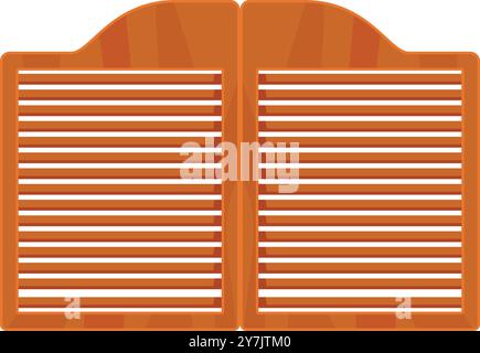 Ces portes de berline battantes sont faites de bois et offrent ce look de berline WESTERN classique Illustration de Vecteur