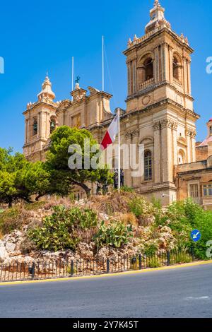 Collégiale église paroissiale de Saint-Laurent à Birgu (Vittoriosa), Malte Banque D'Images