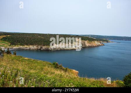 Vue de Middle Cove depuis Marine Drive à Logy Bay-Middle Cove-Outer Cove, Terre-Neuve-et-Labrador, Canada Banque D'Images