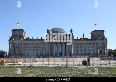 L'ancien Reichstag, en février 1933, abritait le Parlement allemand, un incendie éclata et les libertés civiles furent suspendues, Berlin, Allemagne Banque D'Images