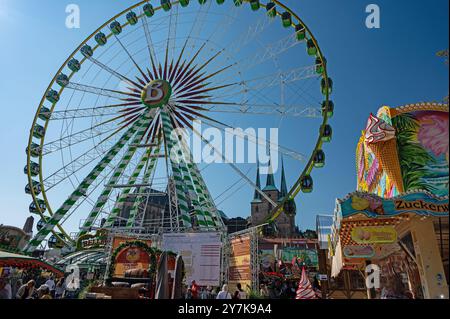 Oktoberfest à Erfurt sur la place de la cathédrale Banque D'Images