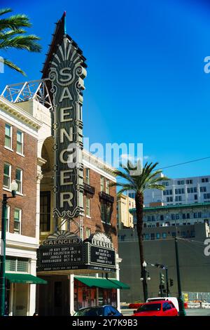 Le chapiteau du théâtre Saenger sur canal Street à la Nouvelle-Orléans Banque D'Images