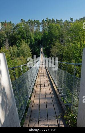 Pont suspendu Hohe Schrecke près de Braunslage en Thuringe Banque D'Images
