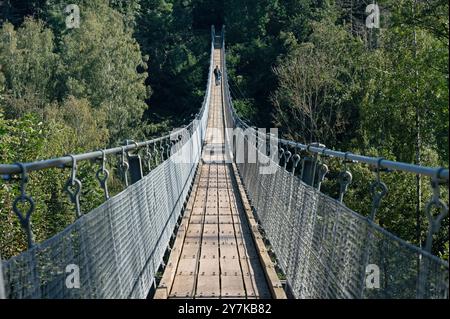 Pont suspendu Hohe Schrecke près de Braunslage en Thuringe Banque D'Images