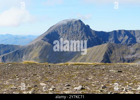 Ben Nevis et Carn Morg Dearg Arete d'Anoch Ridge, Scottish Highlands, Scotland UK. Banque D'Images