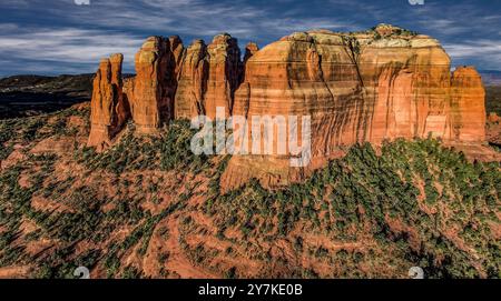 Cathedral Rock Aerial - Sedona, AZ Banque D'Images