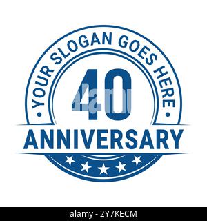 modèle de conception de logo anniversaire de 40 ans. 40e anniversaire célébrant le logotype. Vecteur et illustration. Illustration de Vecteur