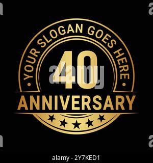 modèle de conception de logo anniversaire de 40 ans. 40e anniversaire célébrant le logotype. Vecteur et illustration. Illustration de Vecteur