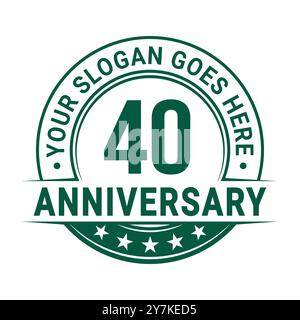 modèle de conception de logo anniversaire de 40 ans. 40e anniversaire célébrant le logotype. Vecteur et illustration. Illustration de Vecteur