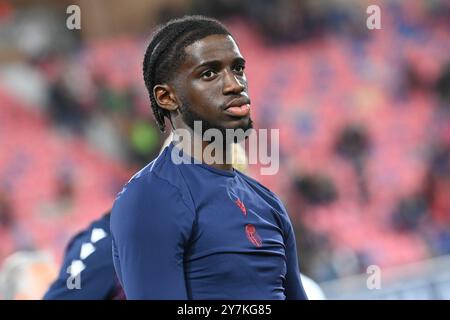 Portrait de Samuel Iling Junior (Bologna FC) lors du match Bologna FC vs Atalanta BC, match de football italien Serie A à Bologne, Italie, septembre 28 2024 Banque D'Images