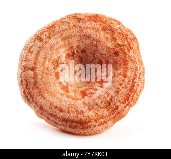 Chapeaux de lait de safran (Lactarius deliciosus) isolés sur fond blanc Banque D'Images