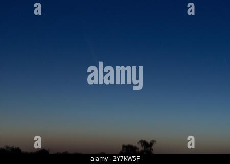 Cooma, Victoria, Australie, 1er octobre 2024 ; Comet, C/2023 A3 Tsuchinshan-ATLAS capturé dans le ciel tôt le matin environ une heure avant le lever du soleil crédit P.j.Hickox/Alamy Live News Banque D'Images