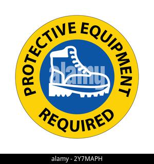 Ensemble de panneaux de sécurité soulignant la nécessité d'un équipement de protection dans divers environnements. Présente des conceptions distinctes avec des messages clairs pour la sécurité aw Illustration de Vecteur