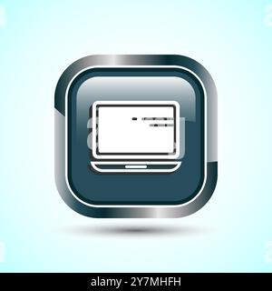 Illustration de conception d'icône d'ordinateur portable, icône d'ordinateur pour applications et sites Web, conception de bouton Illustration de Vecteur