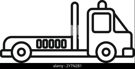 Simple icône noire et blanche d'une dépanneuse avec rien chargé sur le lit Illustration de Vecteur