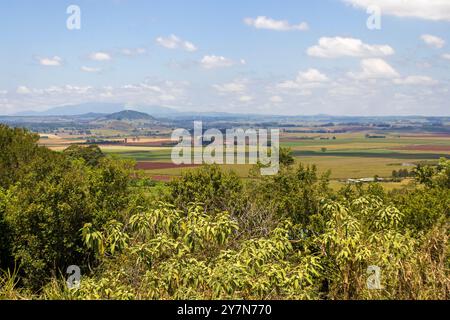 Hallorans Hill Lookout et une partie de la vue depuis le parc de conservation et l'aire de pique-nique au-dessus de la ville rurale d'Atherton dans l'extrême nord du Queensland Banque D'Images