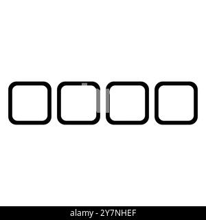Bouton sur blanc. Icône de menu vecteur de trait fin simple. Icônes de menu d'applications Web et mobiles, boutons vectoriels pour la navigation dans l'interface utilisateur du site Web. Menu de l'application Line pour Illustration de Vecteur