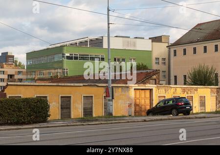 Bâtiment hospitalier où les patients ont été évacués lors d'une inondation après la tempête Boris, Brno, septembre 15,2024 Banque D'Images