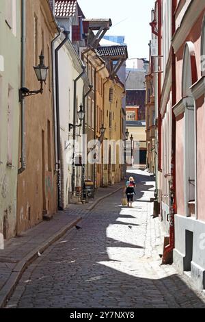 Sauna, une rue arrière dans la vieille ville de Tallinn Banque D'Images