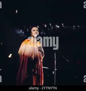JazzFest Berlin, Philharmonie, 1976, Bild : Roberta Flack, amerikanische Soulsängerin und Pianistin Banque D'Images