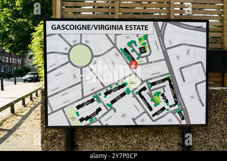 Plan du domaine Gascoigne / Virginia à Tower Hamlets. Banque D'Images