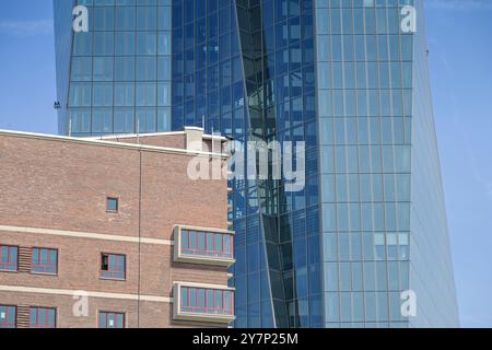 Banque centrale européenne BCE, bâtiment principal, siège, Sonnemannstrasse, Ostende, Francfort-sur-le-main, Hesse, Allemagne, Europäische Zentralbank EZB, Haup Banque D'Images