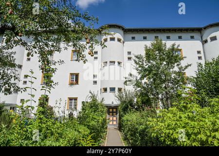 Immeuble résidentiel, Stavenhagener Straße, Hufeisensiedlung, Britz, Neukölln, Berlin, Allemagne, Wohnhaus, Allemagne Banque D'Images