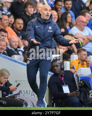Londres, Royaume-Uni. 28 septembre 2024. Chelsea v Brighton & Hove Albion - premier League - Stamford Bridge. Directeur de Chelsea Enzo Maresca. Crédit photo : Mark pain / Alamy Live News Banque D'Images