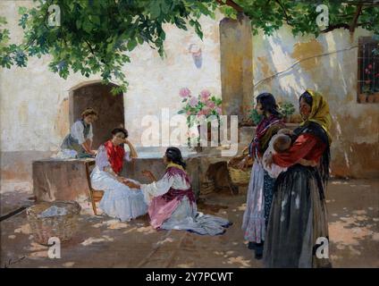 Le Fortune Teller (1915-1916) du peintre espagnol Enrique simonet y Lombardo (1866-1927).la buenaventura. Banque D'Images