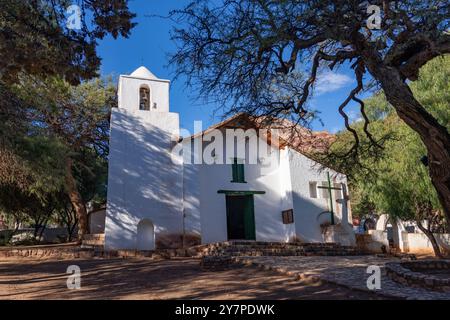 Façade de l'église de Santa Rosa de Lima à Purmamarca, Argentine. Banque D'Images