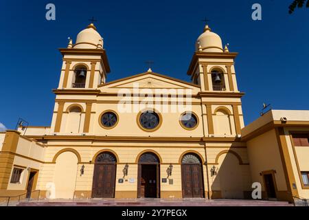 La cathédrale notre-Dame du Rosaire à Cafayate, province de Salta, Argentine. Banque D'Images