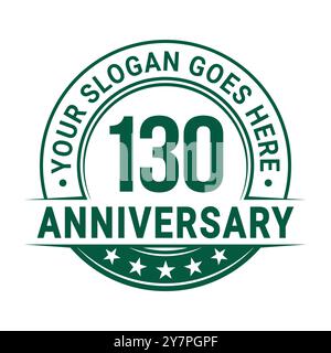 modèle de conception de logo anniversaire de 130 ans. 130e anniversaire célébrant le logotype. Vecteur et illustration. Illustration de Vecteur
