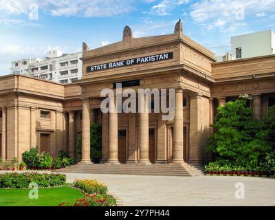 Banque d'État du Pakistan - magnifique bâtiment dans la ville de Karachi Banque D'Images