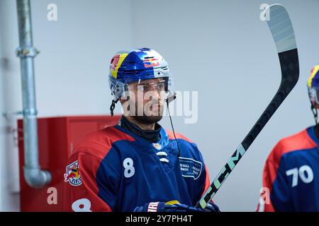 Tobias Rieder, EHC RB MUC 8 dans le match amical du Global Series Challenge EHC RB MUENCHEN - BUFFALO SABRES 0-5 au SAP Garden à Munich, Allemagne, le 27 septembre 2024. Saison 2024/2025, Journée x, photographe : ddp images / STAR-images Banque D'Images