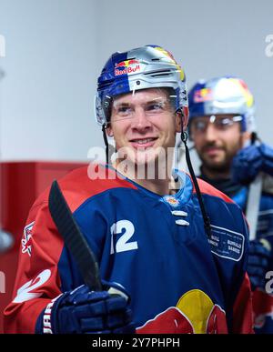 Benjamin Smith, EHC RB MUC 12 dans le match amical du Global Series Challenge EHC RB MUENCHEN - BUFFALO SABRES 0-5 au SAP Garden à Munich, Allemagne, le 27 septembre 2024. Saison 2024/2025, Journée x, photographe : ddp images / STAR-images Banque D'Images