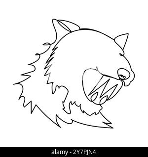 Dessin continu sur une ligne. Symbole de marche du tigre Dessin continu d'une ligne illustration vectorielle Tiger Jump simple dessin d'art au trait d'un tigre. Illustration de Vecteur