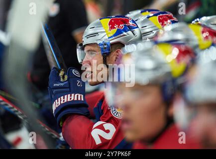 Benjamin Smith, EHC RB MUC 12 dans le match amical du Global Series Challenge EHC RB MUENCHEN - BUFFALO SABRES 0-5 au SAP Garden à Munich, Allemagne, le 27 septembre 2024. Saison 2024/2025, Journée x, photographe : ddp images / STAR-images Banque D'Images