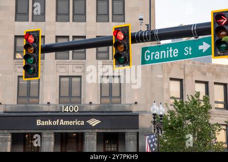 Bank of America dans le Granite Trust Building à Quincy Center, Quincy, Massachusetts, États-Unis Banque D'Images