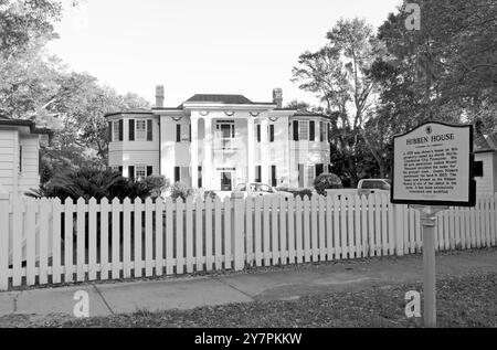 Hibben House, une maison de plantation du XVIIIe siècle construite en 1775 par Jacob Motte, située à Mount Pleasant, Caroline du Sud, près de Charleston, États-Unis. Banque D'Images