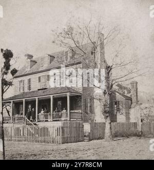 La vie du sud des États-Unis au XIXe siècle. Photo vintage de la maison d'un professeur à Beaufort, Caroline du Sud. ÉTATS-UNIS. 1860-1870 Banque D'Images