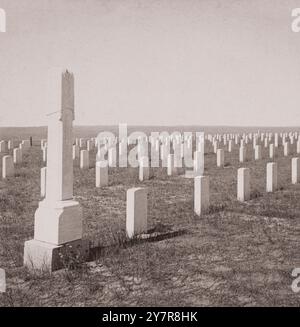 Où la terre buvait des flots de sang d'hommes courageux. Scène du massacre de Custer, Little Big Horn, Wyoming. ÉTATS-UNIS. 1901 Banque D'Images