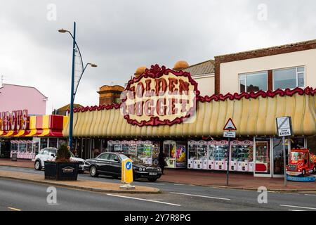 Golden Nugget amusement Arcade, Great Yarmouth front de mer promenade, Norfolk, Angleterre Banque D'Images