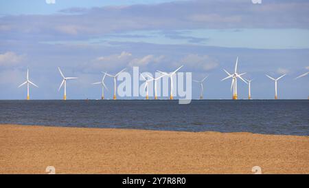 Parc éolien de Scroby Sands. Great Yarmouth, Norfolk, Angleterre Banque D'Images