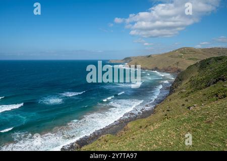 Wild Coast, Afrique du Sud, vue sur la mer près de Cofee Bay Banque D'Images