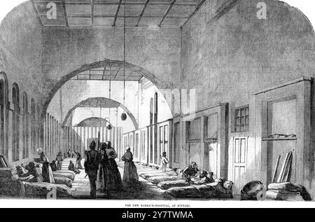 Le nouvel hôpital Barrack de Scutari sous la direction de Miss Florence Nightingale.16 décembre 1854 Banque D'Images