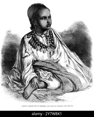 Dejatch Alamaeo, fils de Théodore, défunt roi d'Abyssinie, qui est devenu orphelin depuis la mort de la reine veuve. Son nom est Alamaeo ou Allumahyu, ce qui signifie en langue amharique 'J'ai vu le monde' .13 juin 1868 Banque D'Images