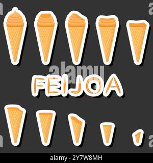 Grand ensemble coloré différentes formes crème glacée dessert naturel de composé de divers ingrédients, crème glacée de conception diverses formes du menu nutriti organique Illustration de Vecteur