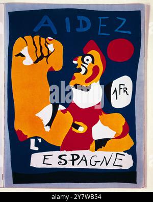 Aidez L'Espagne, 1937 (litho) artiste Miro, Joan (1893-1983) Joan Miró (20 avril 1893 - 25 décembre 1983) était un peintre, sculpteur et céramiste espagnol catalan né à Barcelone. Son travail a été interprété comme surréalisme, une fascination pour l'esprit subconsin, un intérêt pour recréer l'enfant, et la fierté catalane et espagnole. ©TopFoto Banque D'Images