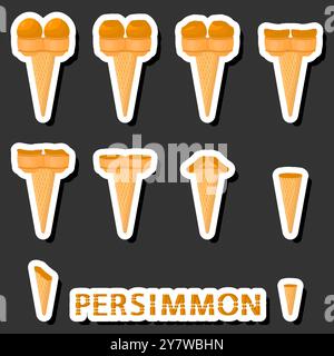 Grand ensemble coloré différentes formes crème glacée dessert naturel de composé de divers ingrédients, crème glacée de conception diverses formes du menu nutriti organique Illustration de Vecteur